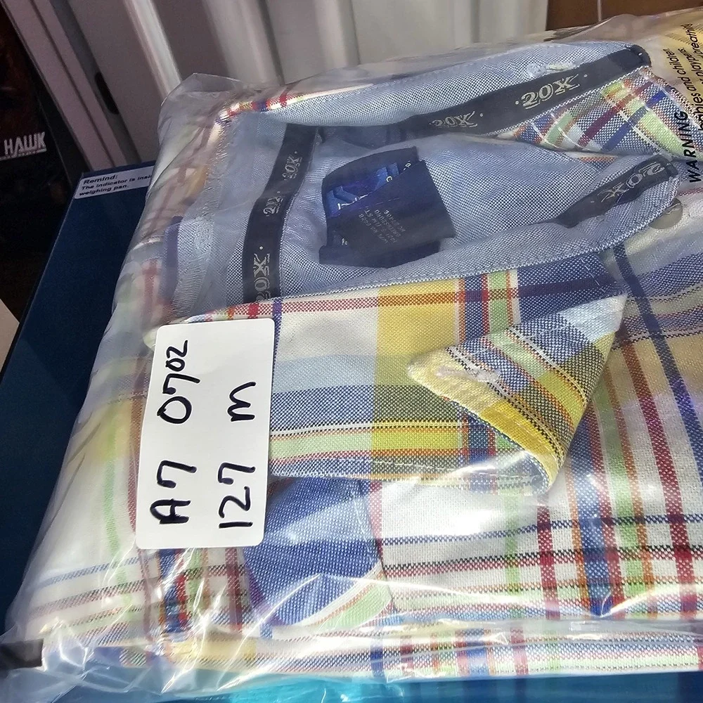 Wrangler‎ 20X Western Shirt Mens Medium Plaid Flip Cuffs Pocket Long Sleeve